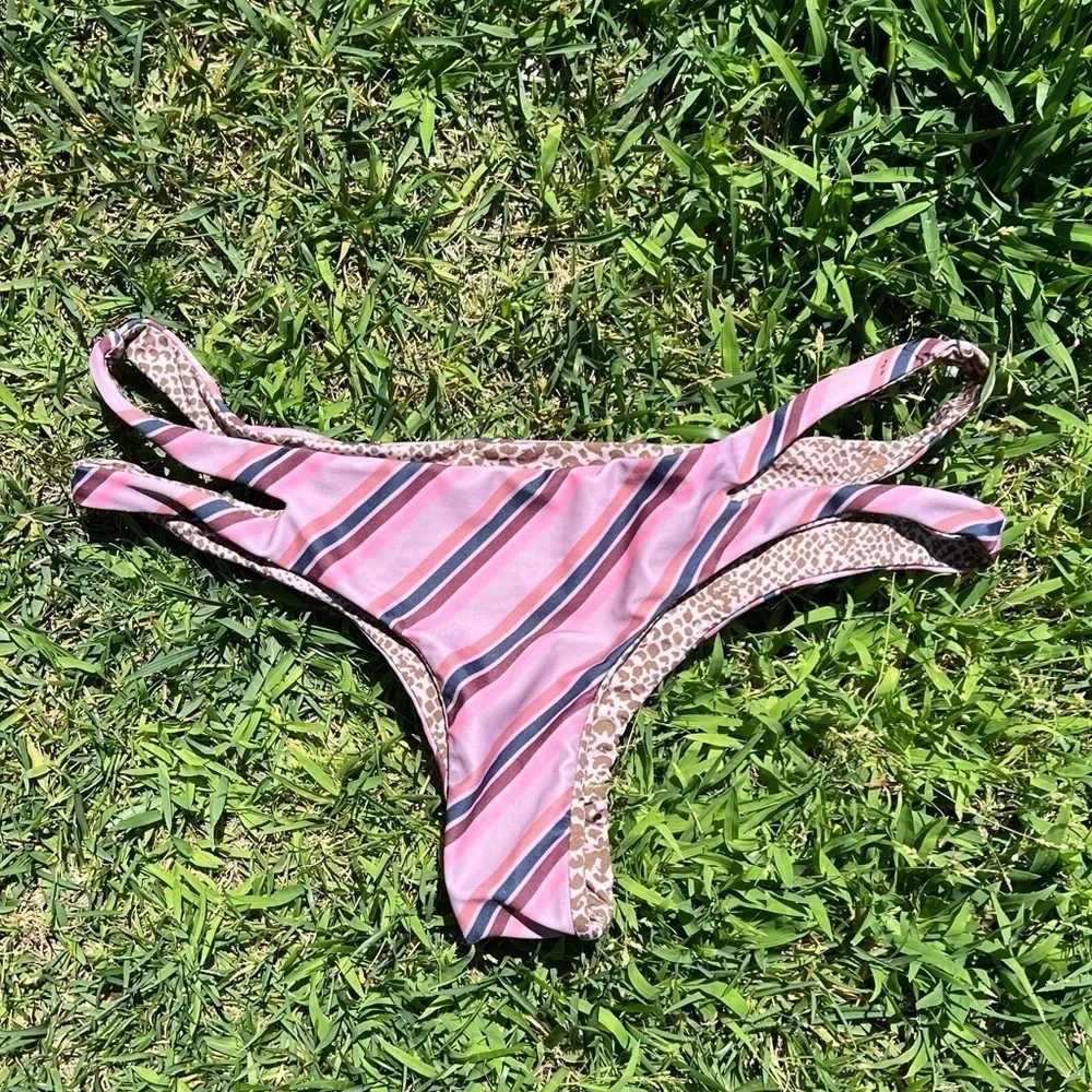 Acacia Swimwear Baldwin Bottom That 70s Strappy Sexy Cheeky Retro XL GUC